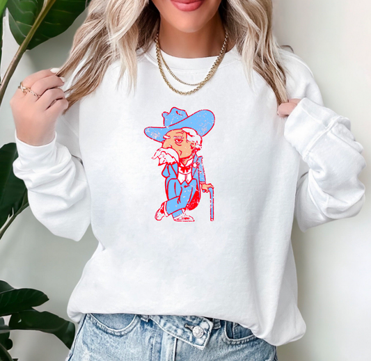 Powder Blue Colonel Reb Crewneck Sweatshirt Ole Miss Tees