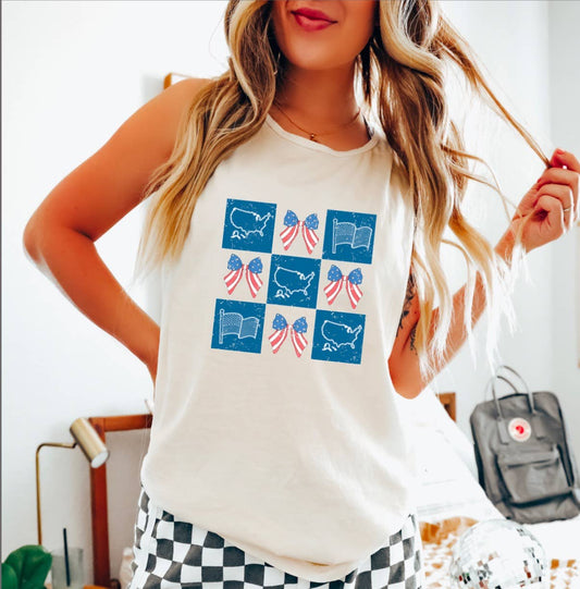 Retro Coquette American Things Tank 4th Of July USA  