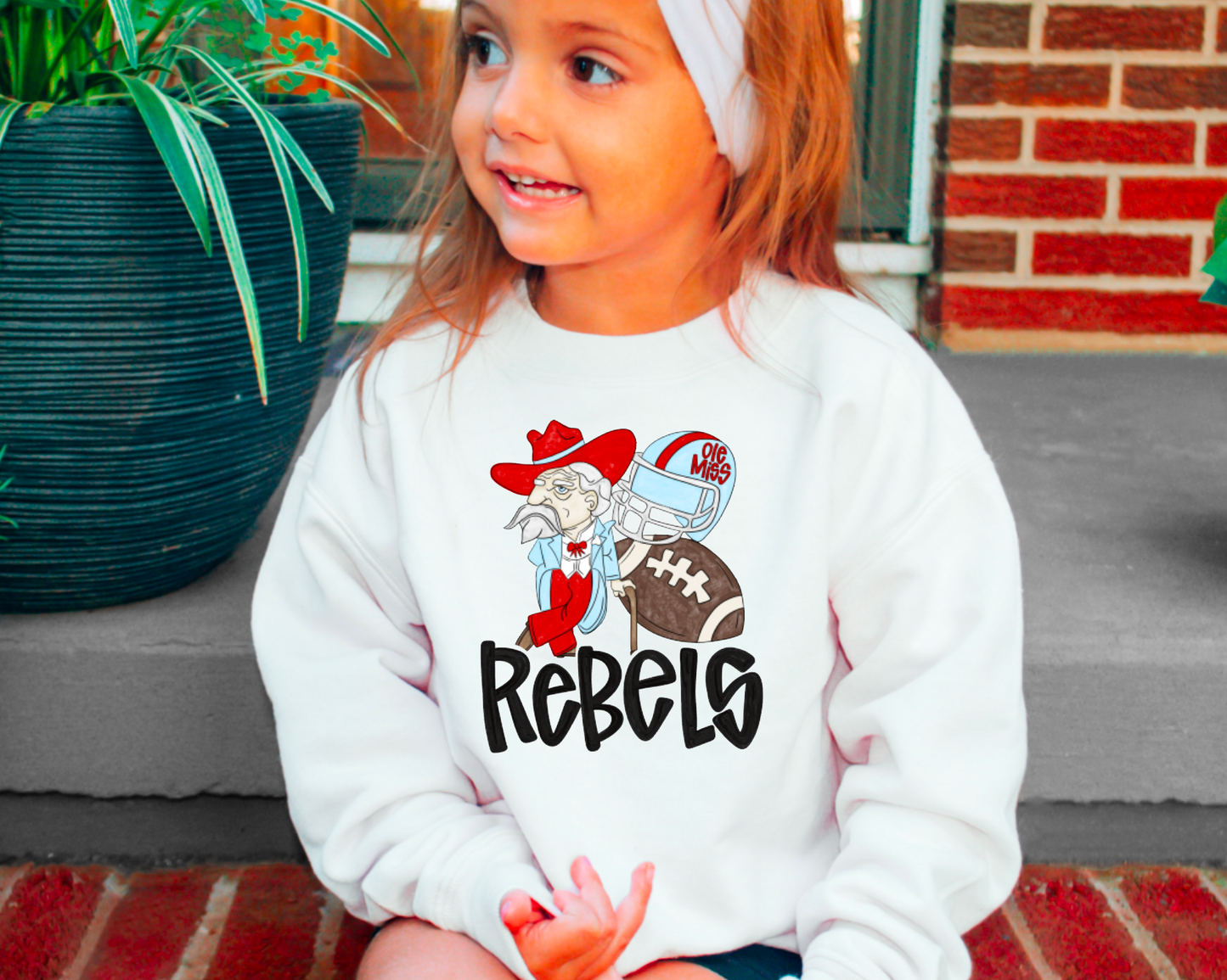 YOUTH Ole Miss Rebels Football Sweatshirt Kids 