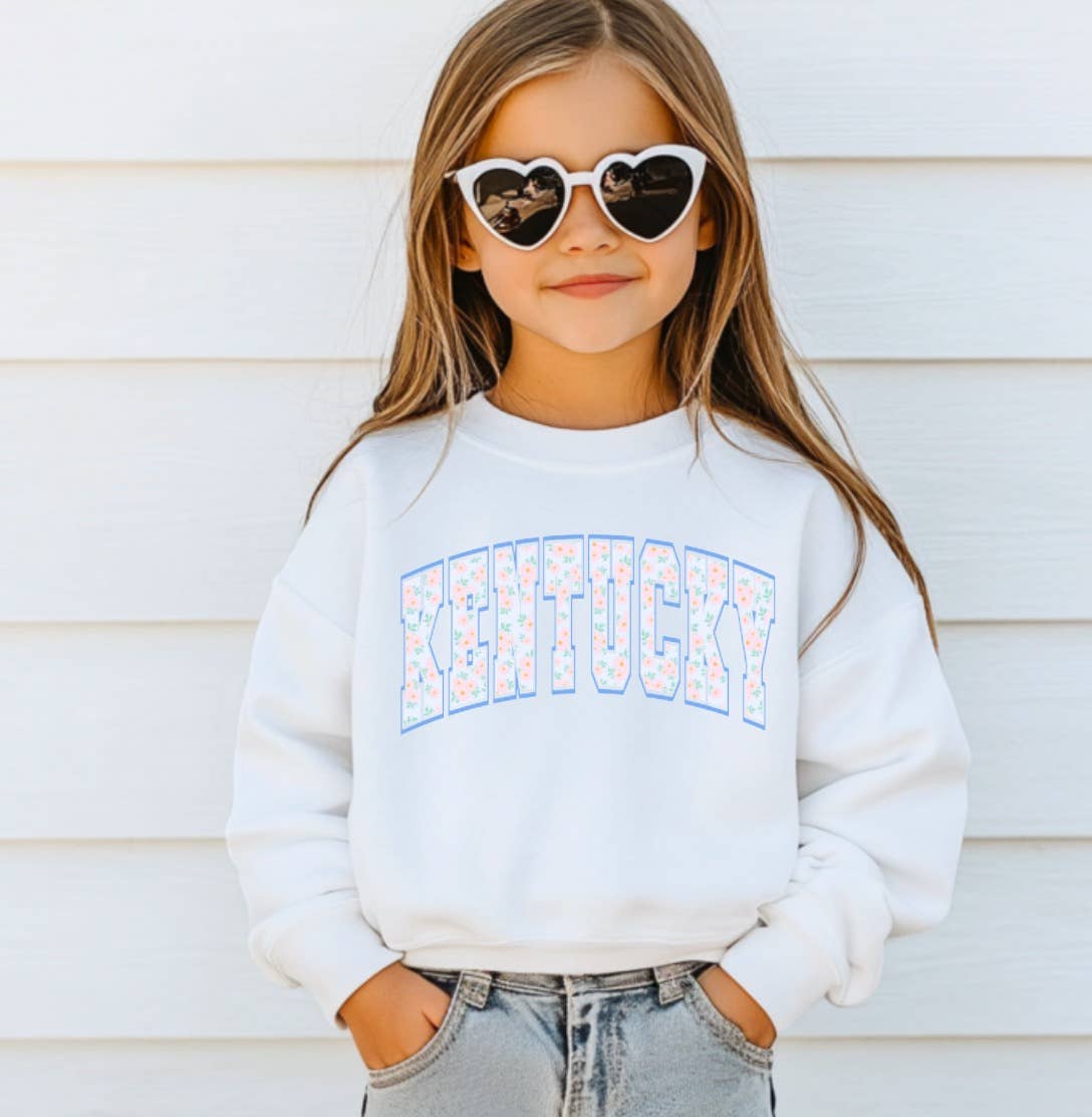 YOUTH Preppy Floral Kentucky Sweatshirt Kentucky Derby Kids