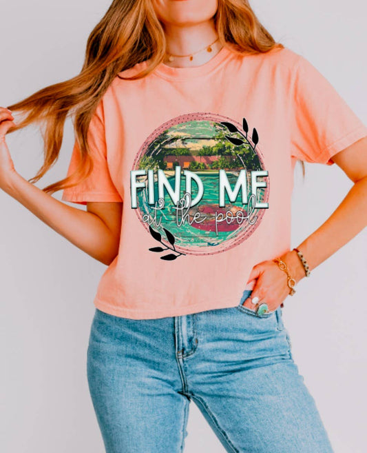 Find Me At The Pool Boxy Tee Summer  