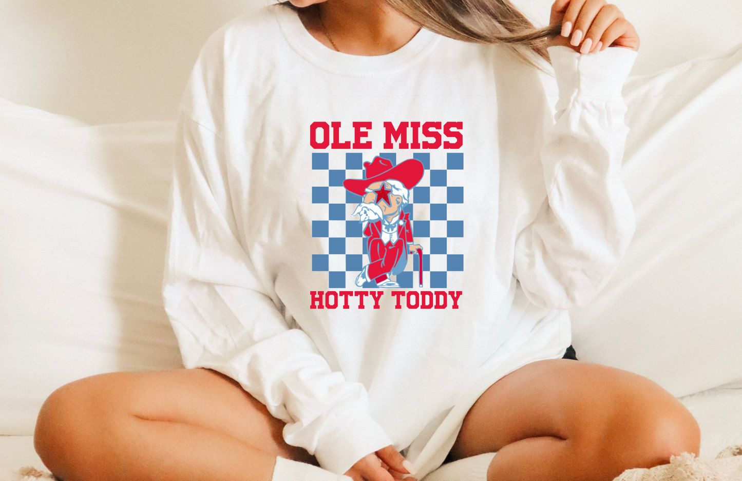 Ole Miss Rebels Checker Gildan Long Sleeve Tee