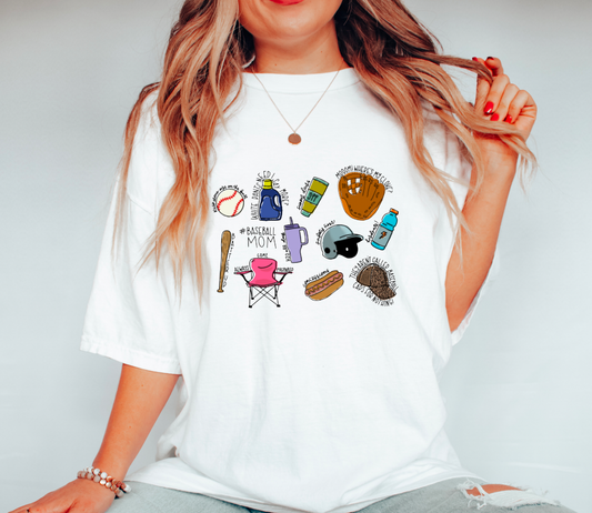 Baseball Mom Things Baseball Graphic Tee