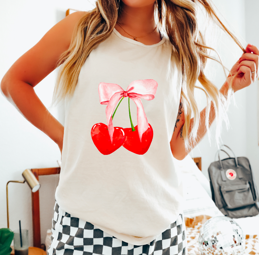Trendy Cherry Comfort Colors Tank Top