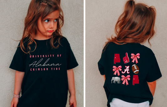 YOUTH Alabama Football Coquette Kids T-Shirt