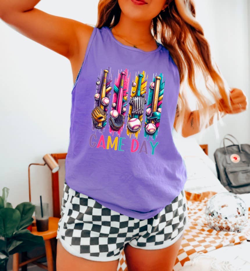Colorful Baseball Tank Sports Summer 