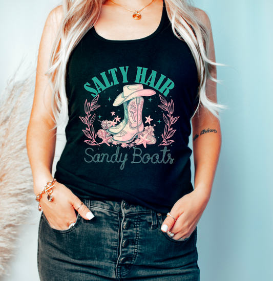 Salty Hair Sandy Boots Tank Top Summer