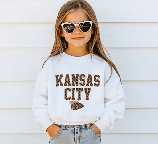 YOUTH Preppy Kansas City Chiefs Sweatshirt Football Kids
