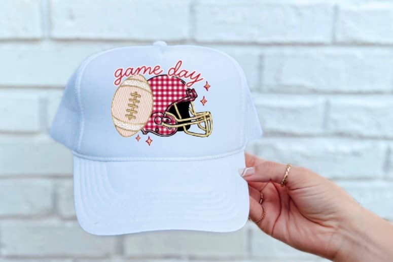 Preppy Seersucker Football Game Day Trucker Hat