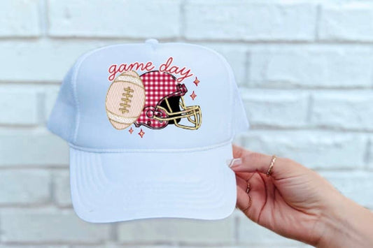 Preppy Seersucker Football Game Day Trucker Hat