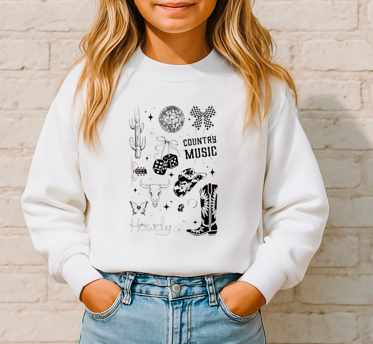 YOUTH Preppy Coquette Western Collage Sweatshirt Country  