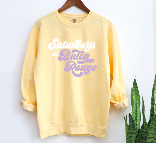 Saturdays In Baton Rouge Comfort Colors Sweatshirt LSU Tees