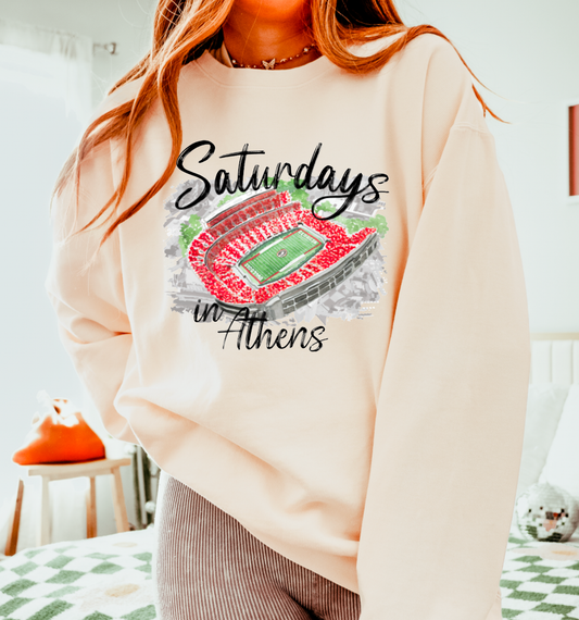 Saturdays In Athens Football Sweatshirt Georgia Bulldogs