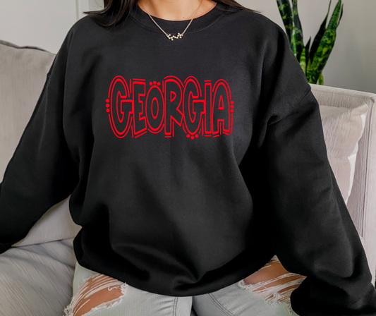 Georgia Bulldogs Doodle Graphic Sweatshirt