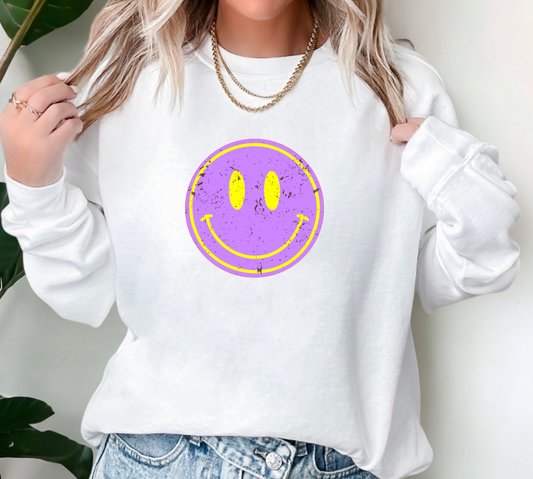 Louisiana Smiley Face Comfort Colors Sweatshirt