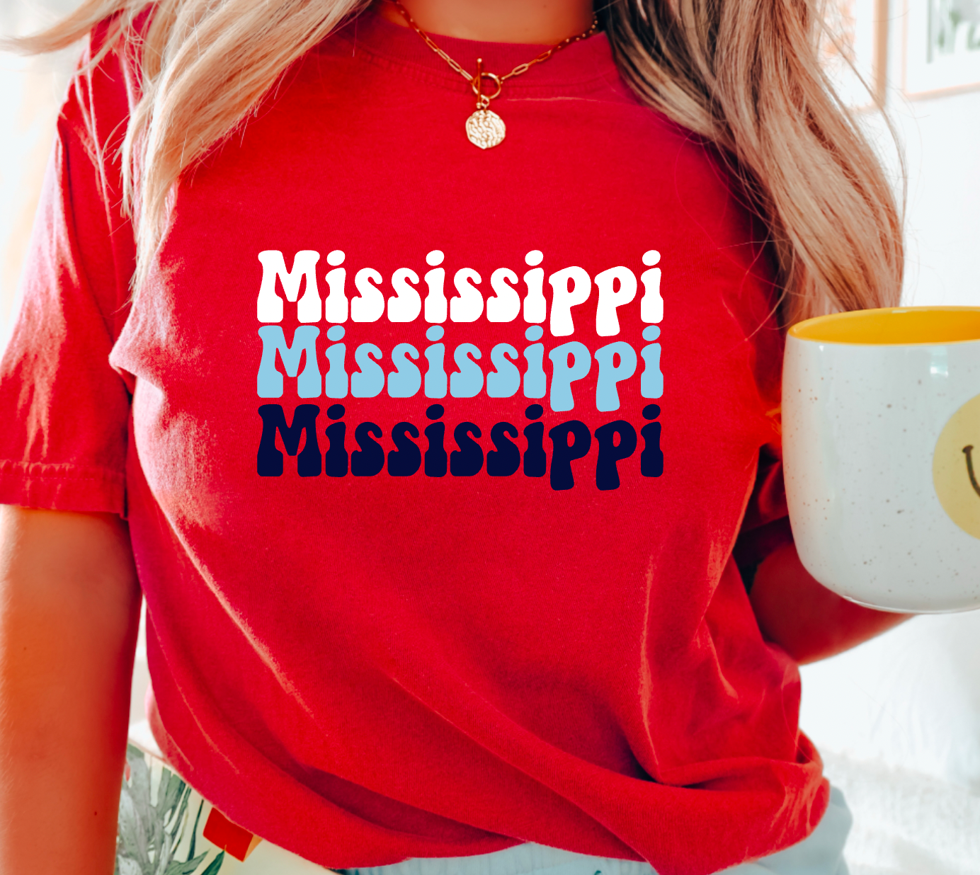 Ole Miss Retro Mississippi Stacked Comfort Colors Tee