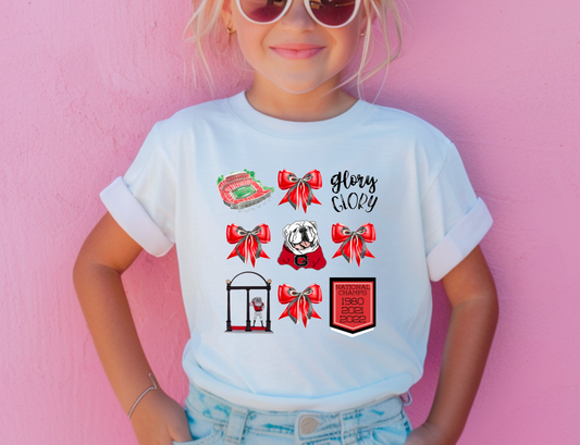 YOUTH Georgia Bulldogs Coquette Graphic Tee Kids Football 