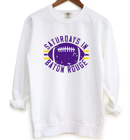 Saturdays In Baton Rouge Crewneck Sweatshirt LSU Tigers