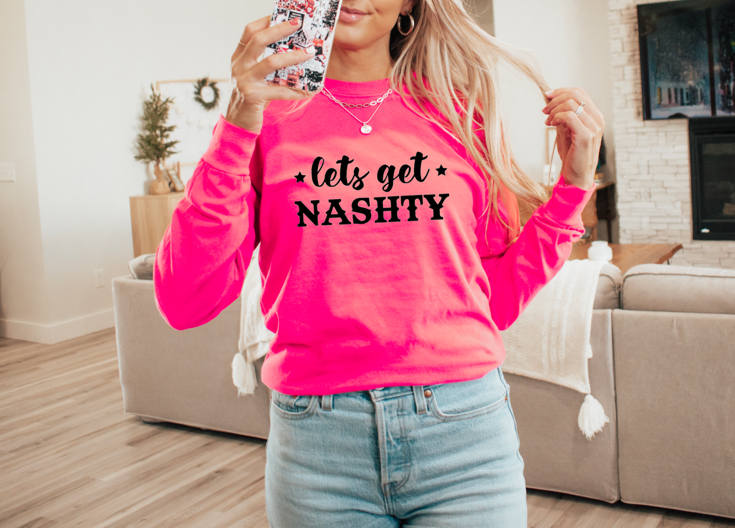 Let's Get Nashty Comfort Colors Long Sleeve Tee