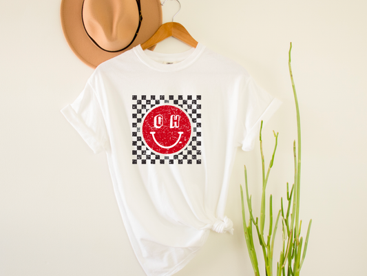 Ohio Checkered Comfort Colors Tee Football Tees