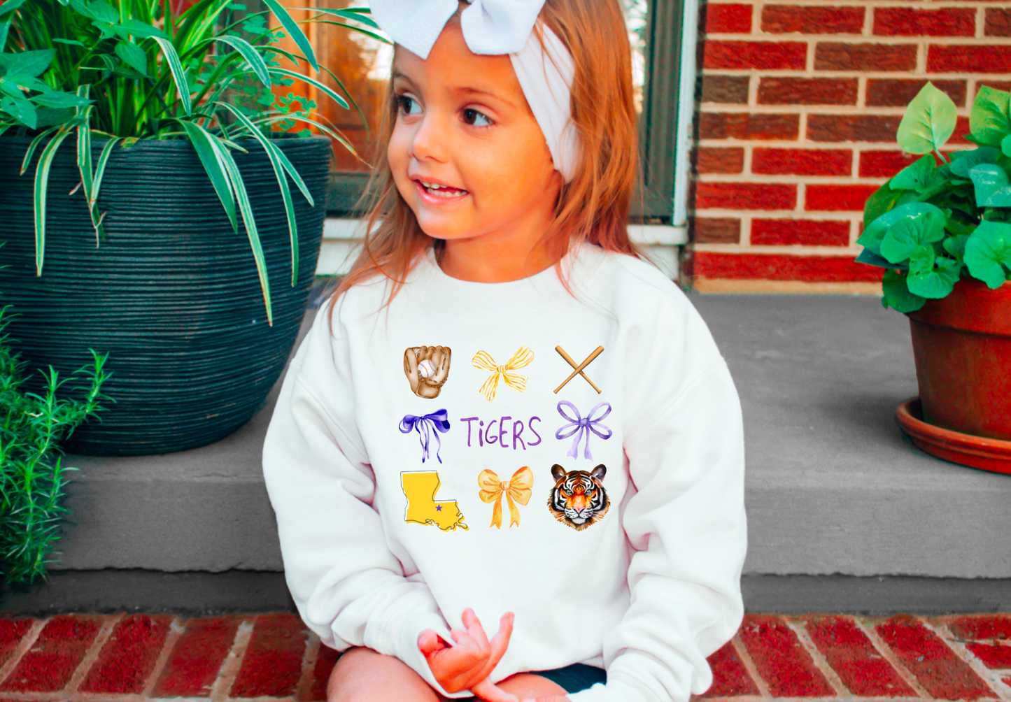YOUTH LSU Tigers Baseball Sweatshirt Louisiana Kids