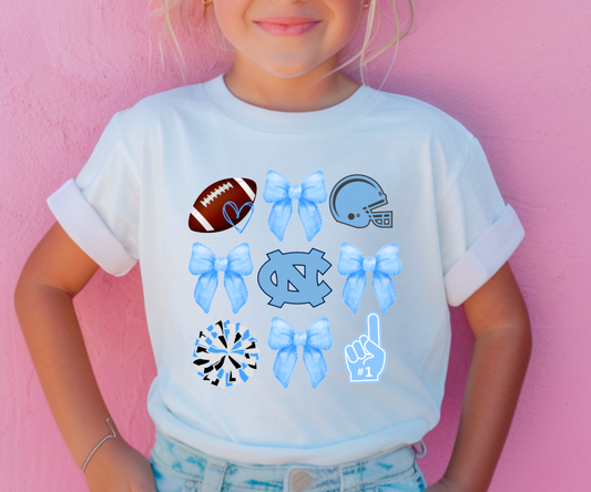 YOUTH North Carolina Tar Heels Coquette Bow Graphic Tee Kids