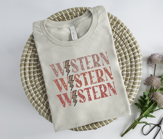 Western Lightning Bolt Tee Women's Graphic Tee Western Tees
