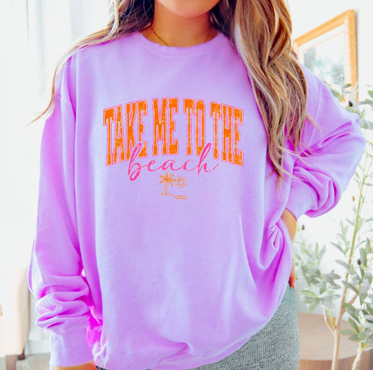 Distressed Take Me To The Beach Sweatshirt Summer 