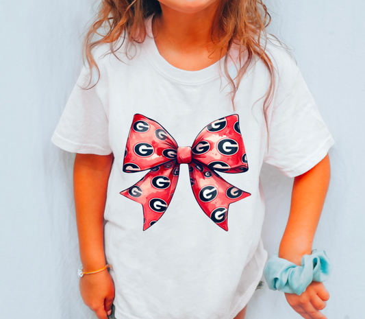 YOUTH Georgia Bulldogs Coquette Bow Graphic Tee Kids