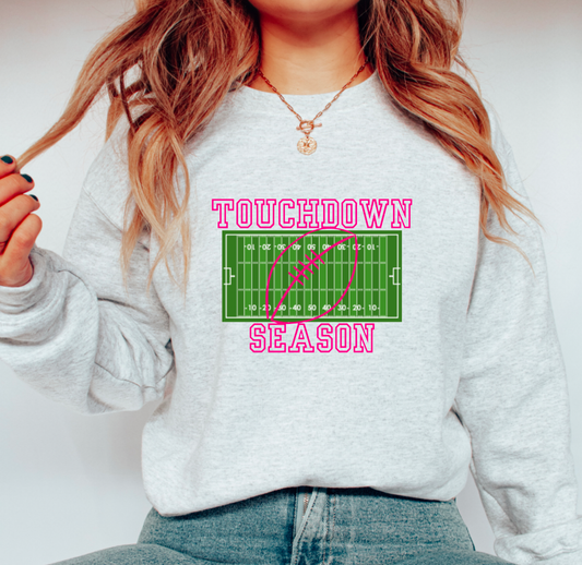 Preppy Touchdown Season Gildan Sweatshirt Football Tees