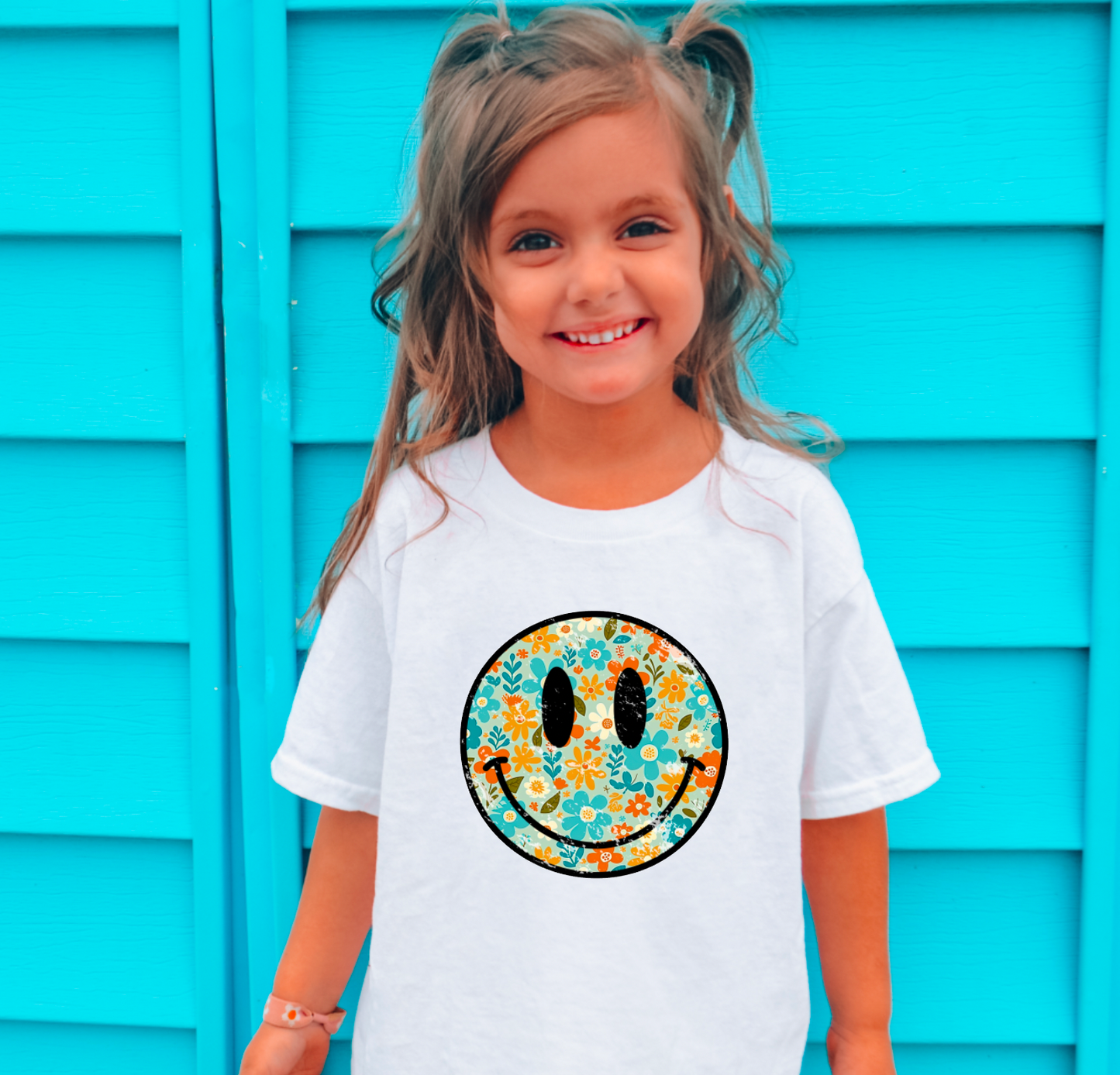 Boho Smiley Face Youth Graphic Tee
