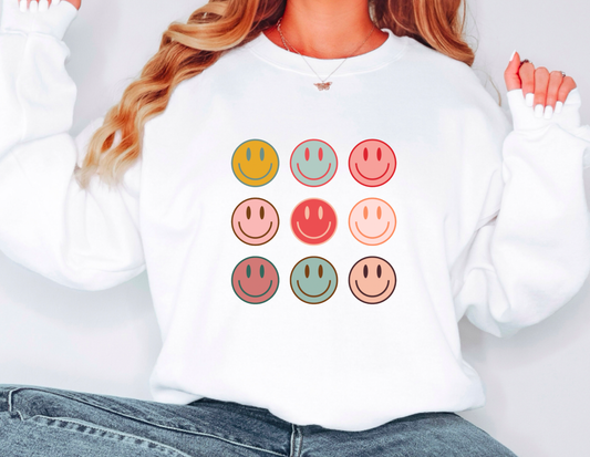 Smiley Faces Graphic Sweatshirt