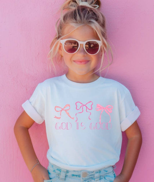 Toddler God Is Good Coquette Tee Faith Kids 