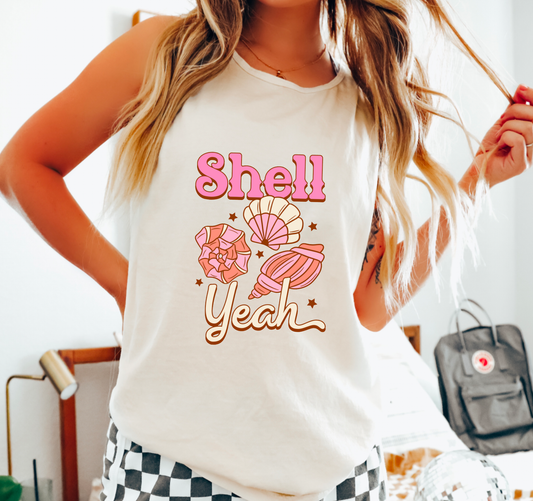 Retro Shell Yeah Comfort Colors Tank Top