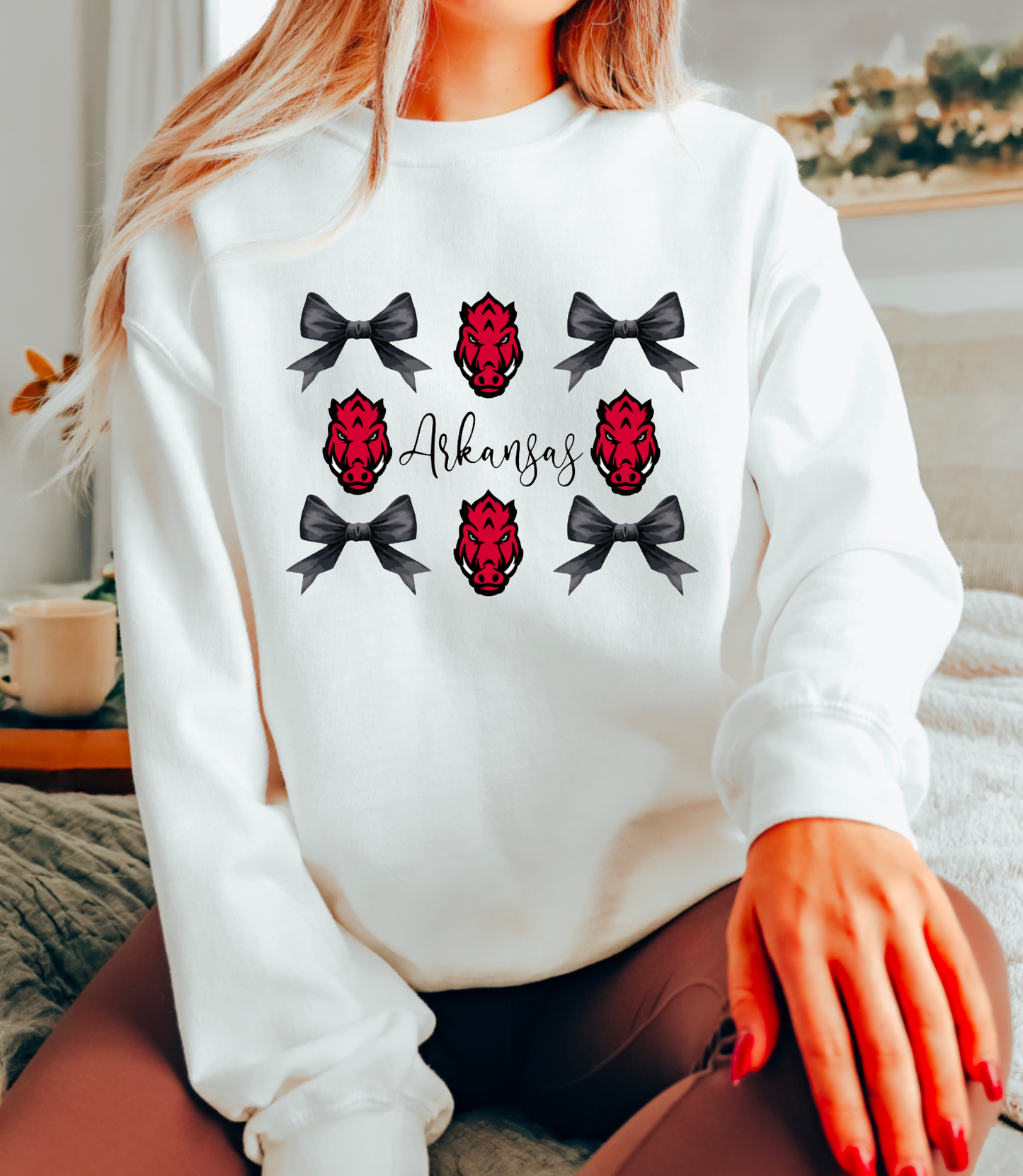 Arkansas Razorbacks Coquette Bows Sweatshirt Football