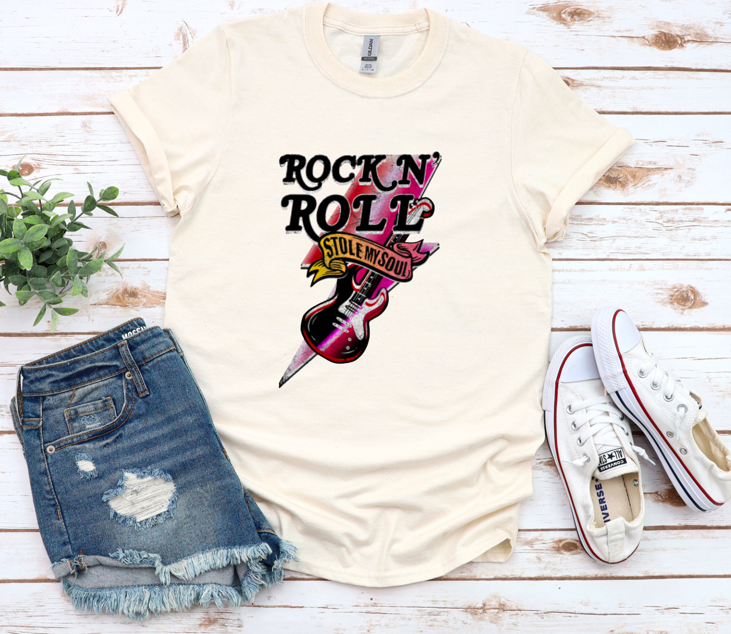 Rock & Roll Lightning Bolt Graphic Tee