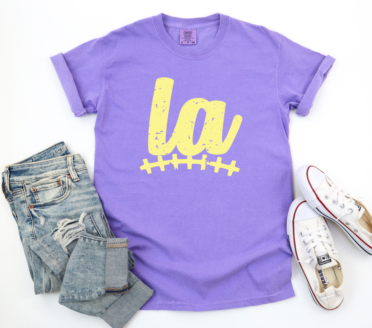 LSU Tigers Football Comfort Colors Tee