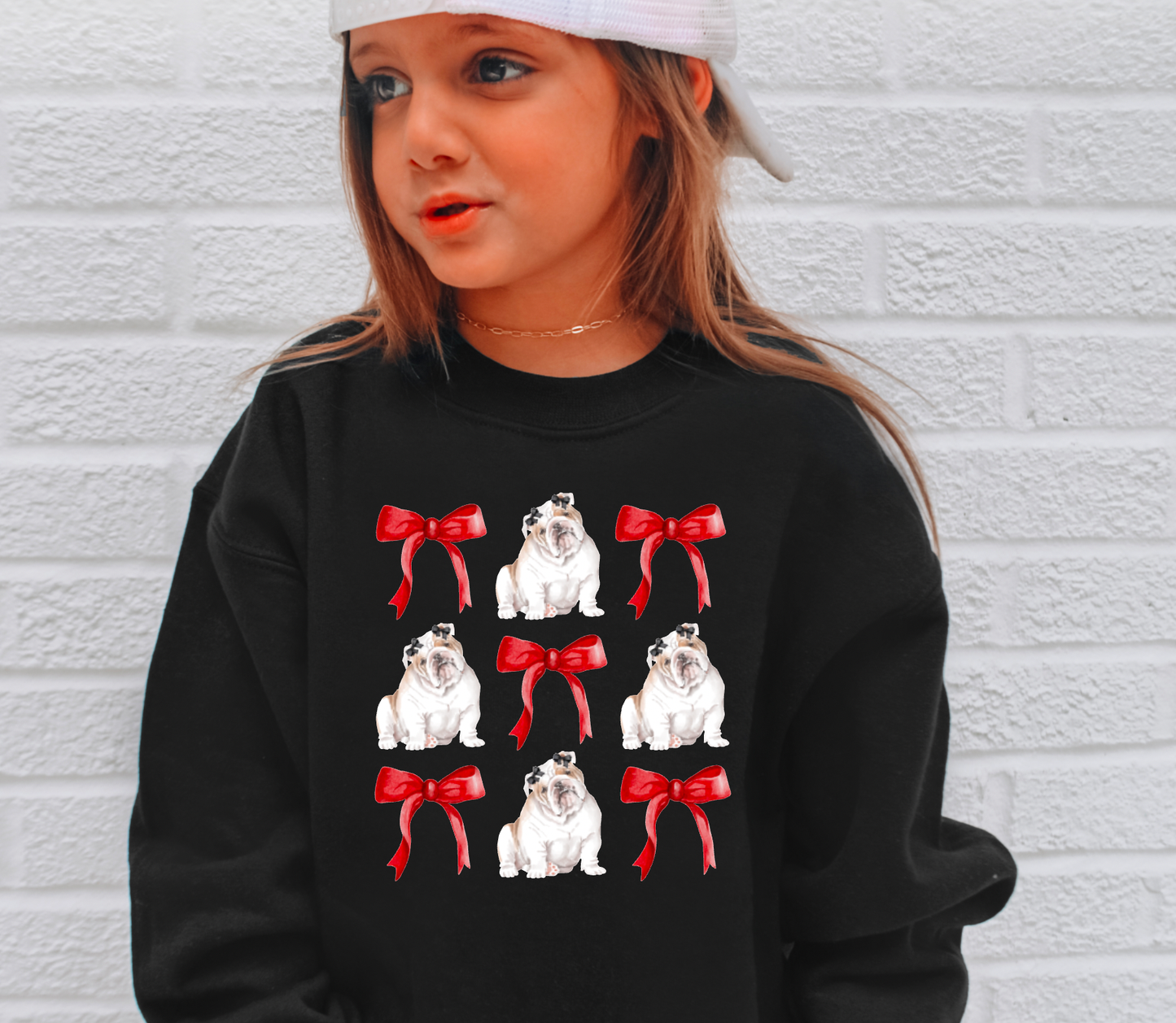 YOUTH Georgia Bulldogs Coquette Bows Sweatshirt Kids
