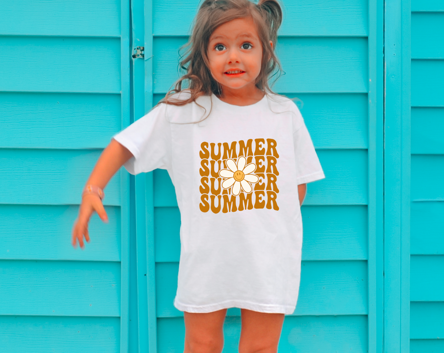 YOUTH Retro Summer Daisy Graphic Tee  Summer Kids