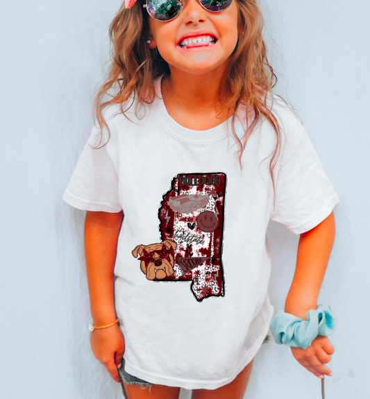 YOUTH Preppy Football Graphic Tee Fall Kids
