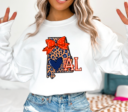 Auburn Leopard State Coquette Sweatshirt Football