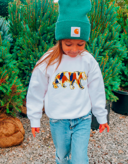 YOUTH Watercolor Game Day Tigers Sweatshirt Football Kids 