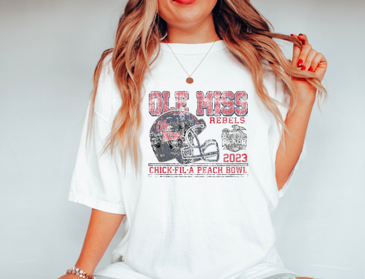 Ole Miss Rebels Distressed Peach Bowl Graphic Tee
