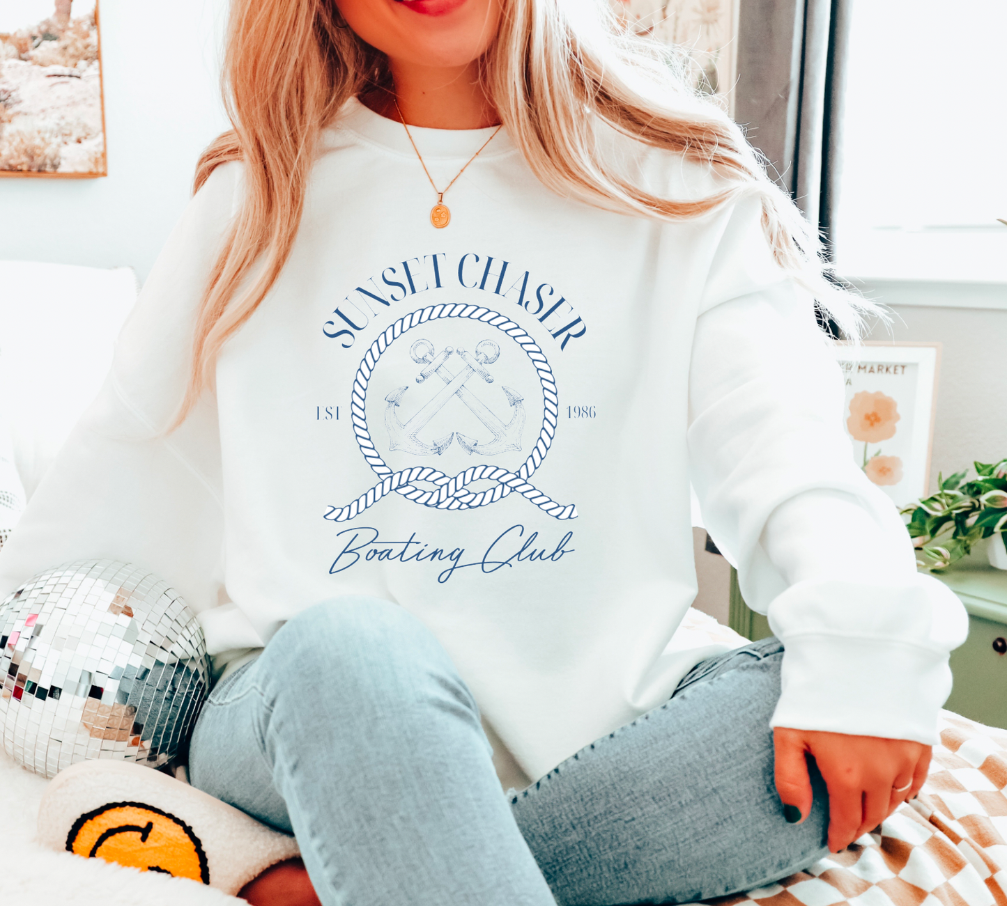 Sunset Chaser Boating Club Sweatshirt Summer