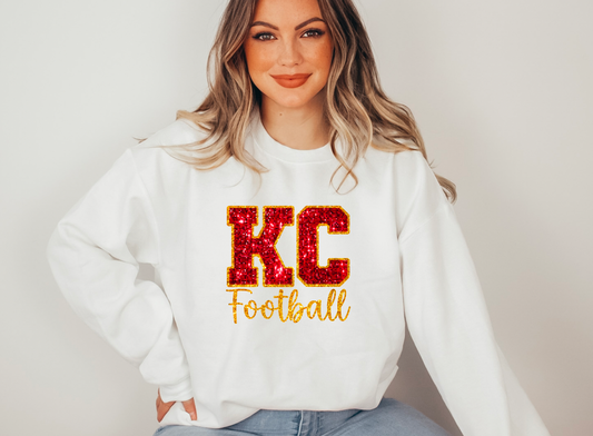 Faux Sequins Kansas City Chiefs Football Sweatshirt
