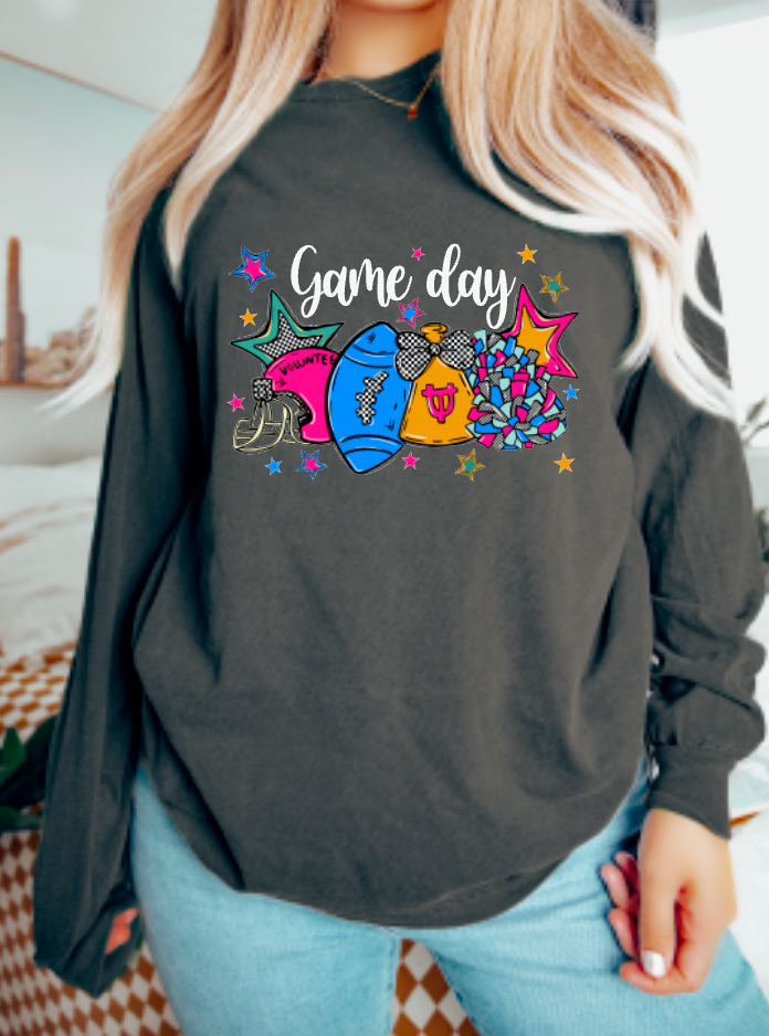Retro Football Game Day Long Sleeve Tee Sports 