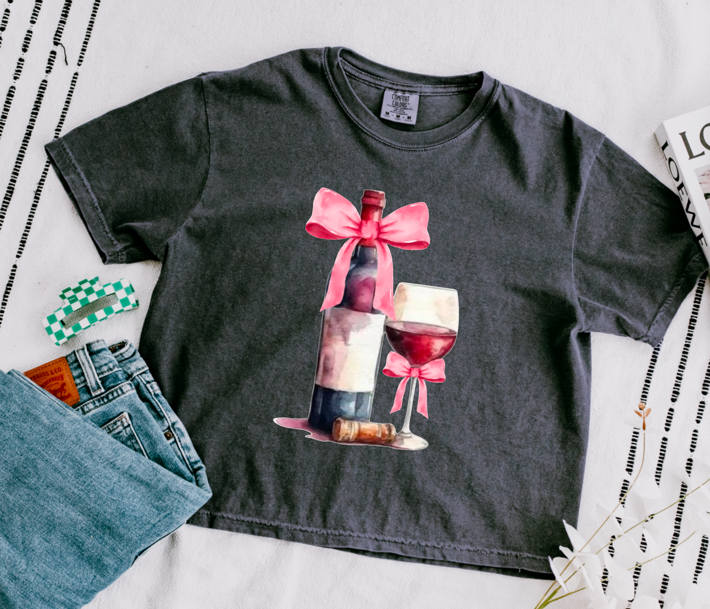 Coquette Wine Boxy T-Shirt | Wine | Coquette | Preppy