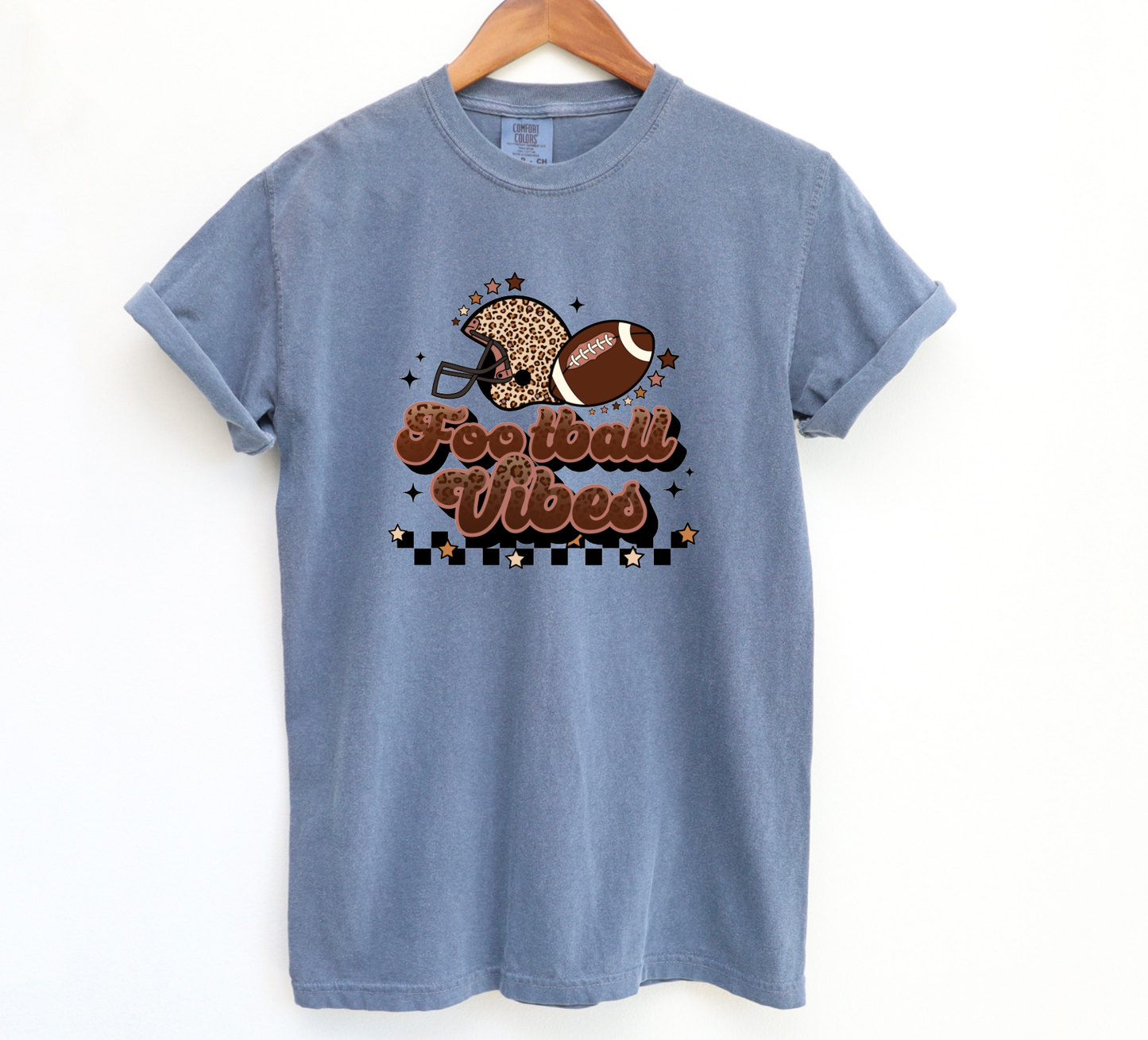 Football Vibes Checker Football Graphic Tee