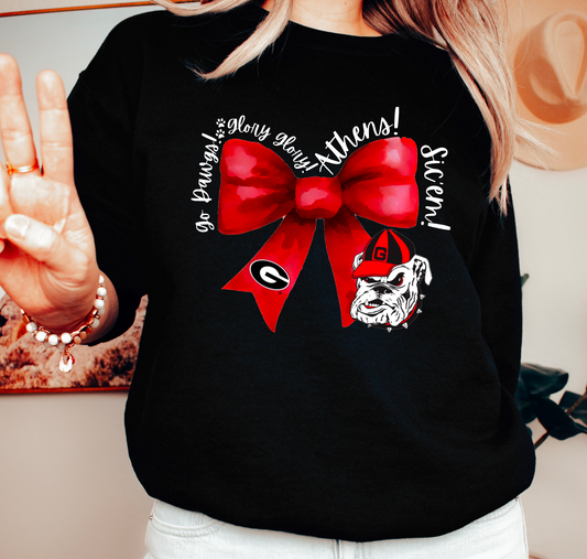Georgia Bulldogs Coquette Bow Sweatshirt Football 