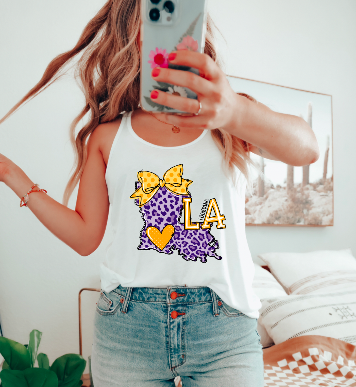 Leopard Doodle Louisiana State Tank Top | Louisiana